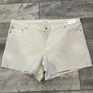 Abercrombie & Fitch women's The Dad‎ Short High Rise 37/24 beige jean shorts NWT